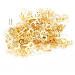 100 Pièces M4 Bornes à Anneau de Goujon Cosses à Sertir en Cuivre Robustes Câble de Soudage Cosse à