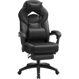 Songmics - Fauteuil gamer ergonomique, Chaise gaming, Fauteuil de bureau, avec repose-pieds