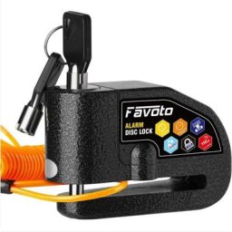 Antivol Moto Bloque Disque Bloc Disque avec Alarme de 110dB Disc Lock Scooter Vélo, 2 Clés/1 Clé en