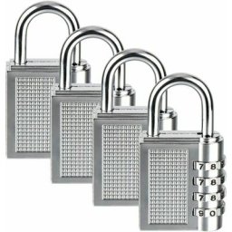 Cadenas à Combinaison de 4 Chiffres 4 Pack Cadenas à Code Rrure à Combinaison Robuste pour Familles