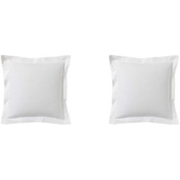 Terre De Nuit - Lot de 2 taies d'oreillers blanc 100% coton biologique 65x65 - Blanc