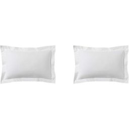 Terre De Nuit - Lot de 2 taies d'oreillers blanc 100% coton biologique 50x70 - Blanc