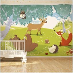 Papier peint - Animaux foret 350x245