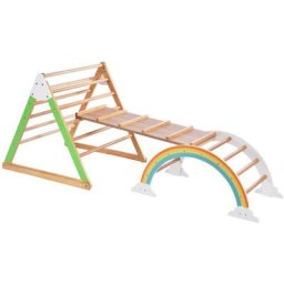Fortuna Lai - Aire de Jeux Enfant en Bois 5 en 1 - avec Toboggan, Échelle, Arche, Balançoire,