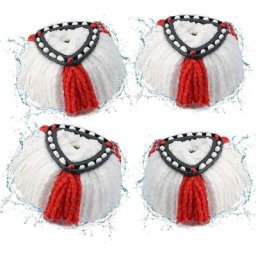 Lot de 4 Tête de Balai Serpillère 2en1 Vadrouille Serpillère pour Vileda Recharge Turbo (White+Red)