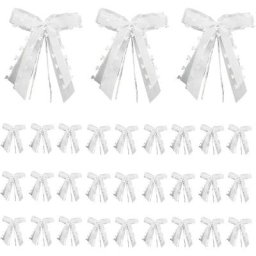 30 Noeuds De Voiture Pour Mariage Avec Coeurs Tulle Et Ruban De Satin