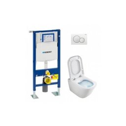 Pack wc Geberit UP320 + Cuvette gap sans bride Cleanrim + plaque Sigma Blanche