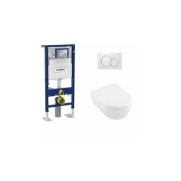 Pack wc Geberit UP320 + Cuvette avento Villeroy & Boch + Plaque Blanche