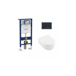 Pack wc Geberit UP320 + Cuvette avento Villeroy & Boch + Plaque Noire