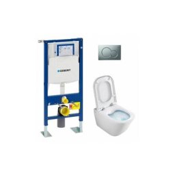 Pack wc Geberit UP320 + Cuvette gap sans bride Cleanrim + plaque Sigma chr brillante