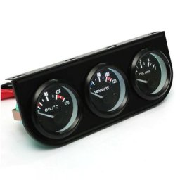 Kit de jauge de pointeur électronique led de voiture 2 pouces 52mm 3 in1 - température d'huile +