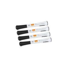 Nobo pack de 4 marqueurs pour tableau blanc - pointe fine 1mm - encre à faible odeur - couleur noir