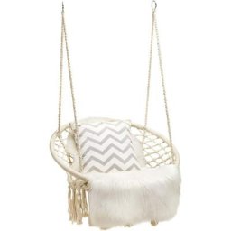 Chaise Suspendu Grande Décontractée Tricotée par Corde de Coton avec des Franges,Chaise Balançoire