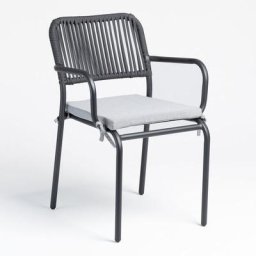 Pack 4 Chaises de Jardin Empilables Arhiza Sklum Gris Foncé - Gris Foncé