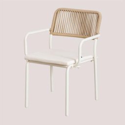 Pack 4 Chaises de Jardin Empilables Arhiza Sklum Blanc Gardenia - Blanc Gardenia