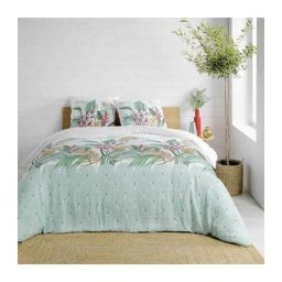 Parure de lit double gaze de coton Costa Rica 260x240 cm - Vert