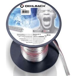 181 Câble haut-parleur 2 x 1.50 mm² transparent 20 m A216871 - Oehlbach