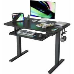 Fezibo - Bureau Assis Debout Électrique avec Plateau Clavier - 100*60cm Bureau Table Debout