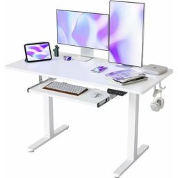Bureau Assis Debout Électrique avec Plateau Clavier - 120*60cm Bureau Table Debout Réglable en