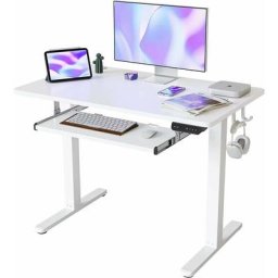 Fezibo - Bureau Assis Debout Électrique avec Plateau Clavier - 100*60cm Bureau Table Debout