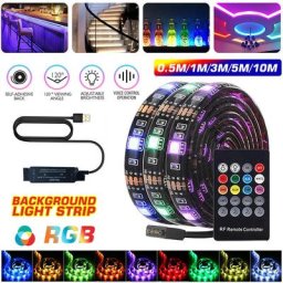 Bande de lumières étanches à led-usb Bande de lumière de fond tv à induction de musique, 5V 5050
