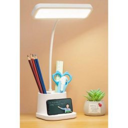 Noir Lampe de Bureau, led Lampe de Bureau Rechargeable avec Porte Stylo Téléphone,Contrôle Tactile