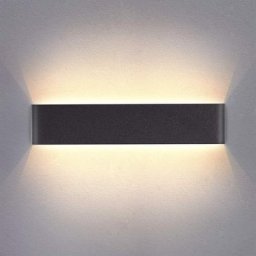 Stoex - 14W led Applique Murale Interieur 40cm Lampe Murale Blanc Chaud , Design Simple Noir Brossé