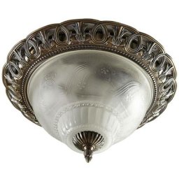 Plafonnier à intensité variable 'Anni' en verre pour salon & salle à manger - transparent, gravé,