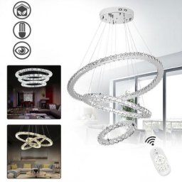Suspension 72W Dimmable Lustre de Cristal led Suspension led Luminaire de Salle à manger Eclairage