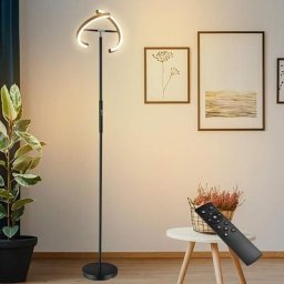 Lampadaire sur Pied Salon Télécommandé avec 5 Modes d'Éclairage, 4 Températures de Couleur,