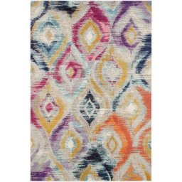 Tapis d'intérieur bohème chic tissé à la puissance, collection Monaco, MNC242, en multicolore, 155