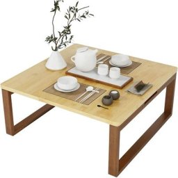 Soges - Table Basse Pliante Table de Thé Pliable Table à Café en Bambou à la Japonaise pour