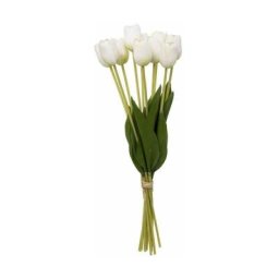 Atmosphera - Bouquet de Fleurs Artificielles Tulipes 48cm Blanc