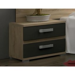 Table de chevet, table de nuit coloris chêne cambrian, graphite - Longueur 60 x Profondeur 39.6 x