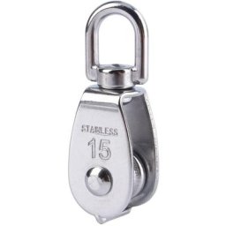 Corde de levage de bloc de poulie pivotante à roue unique en acier inoxydable 304 M15