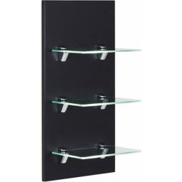 Emotion - tagère murale santini noir satiné avec 3 tablettes en verre - noir