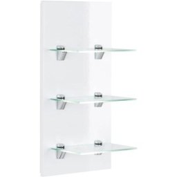 Emotion - tagère murale santini blanche brillante avec 3 tablettes en verre - blanc brilliant
