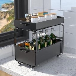 Etagere de Rangement sous Evier Rack avec tiroir coulissant pour Cuisine et Salle de Bain - 2