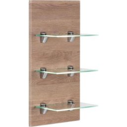 Emotion - tagère murale santini décor chêne avec 3 tablettes en verre - décor chêne