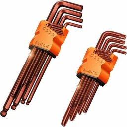 Jeu de 18 Clés Allen, tx & hx Set, Torx:T10-50, Tête Sphérique:1,5-10mm, professionnelles Coffret
