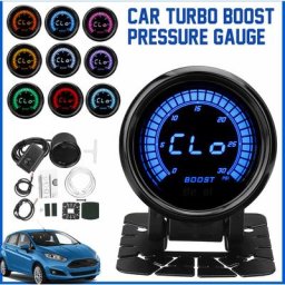 1 pièces 12V 2'' 52mm 0-30PSI 10 couleurs voiture Turbo Boost manomètre numérique led affichage