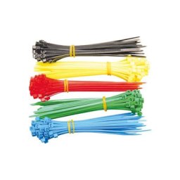 Force homme serre-câbles assortiment, 2,4 X 100 MM, 5 COULEURS, 200 PIÈCES, 80875