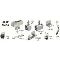 Mantion - Kit garniture Sportub - Force 80 kg par battant - longueur 2 m maxi. Livré sans rail