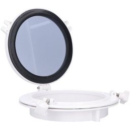 Fenêtre d'ouverture en verre trempé hublot rond de 10 pouces pour bateau marin Yacht RV blanc