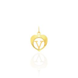Pendentif Eudocie Coeur Lettre Or Jaune
