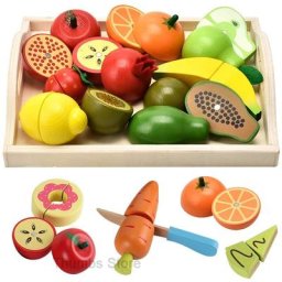 Jouets de simulation de cuisine pour enfants ensemble de fruits et légumes coupés jeu en bois