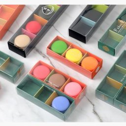 Boîte d'emballage transparente pour macaron strass français bonbons freins fenêtre ouverte