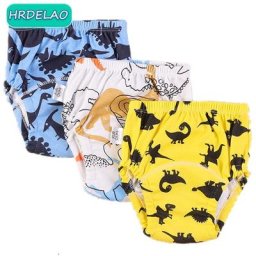 Couche-culotte en coton imperméable pour bébé imperméable motif dessin animé requin dinosaure