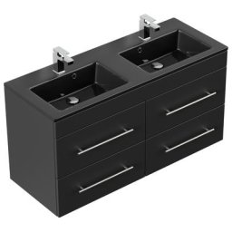 Meuble salle de bain Ovation vasque noir, noir satiné