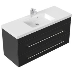 Meuble salle de bain Versus noir satiné